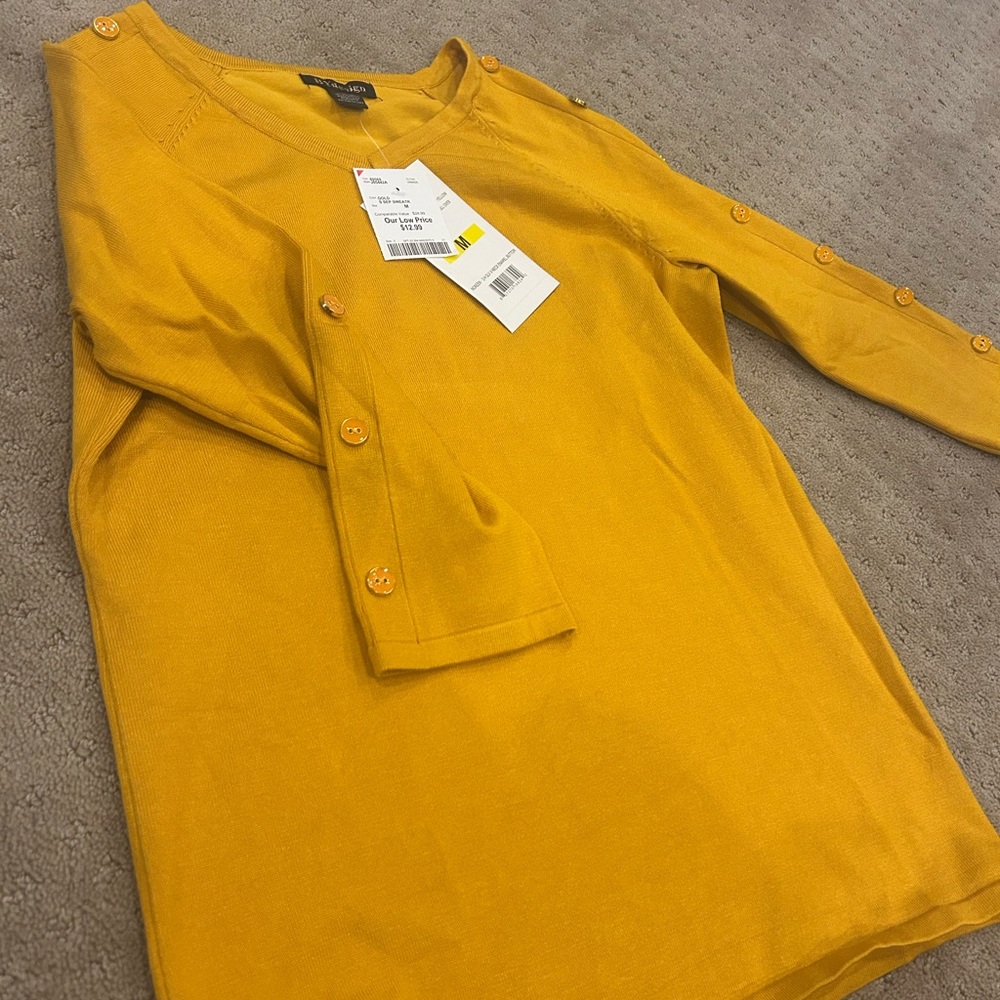 Talbots Golden Button-Accent Top